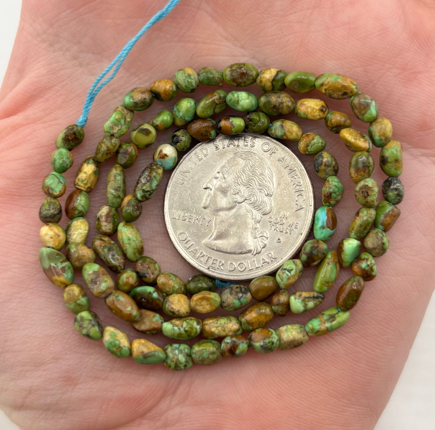 3mm Cielo Turquoise long drill strand