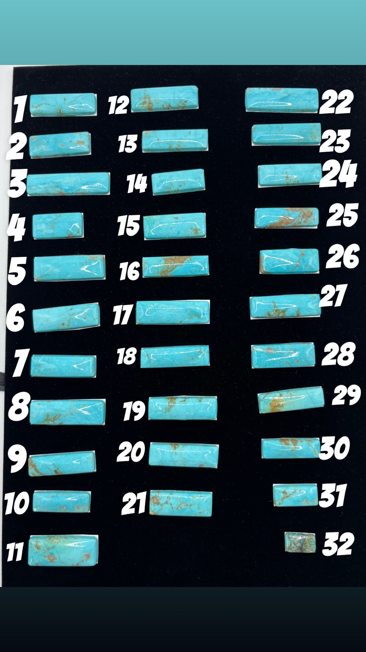 Turquoise Bar Cabochons