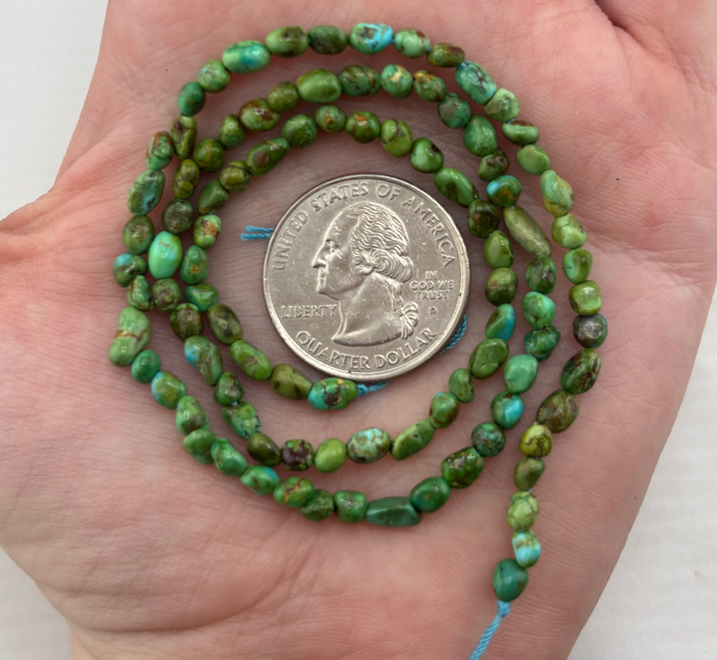 3mm Cielo Turquoise long drill strand