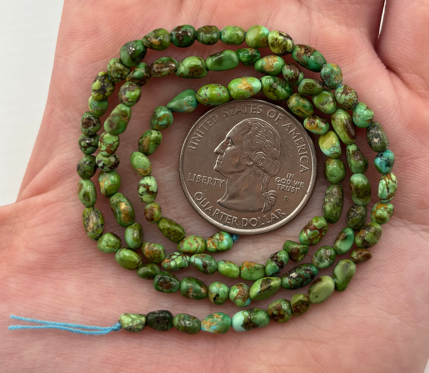 3mm Cielo Turquoise long drill strand