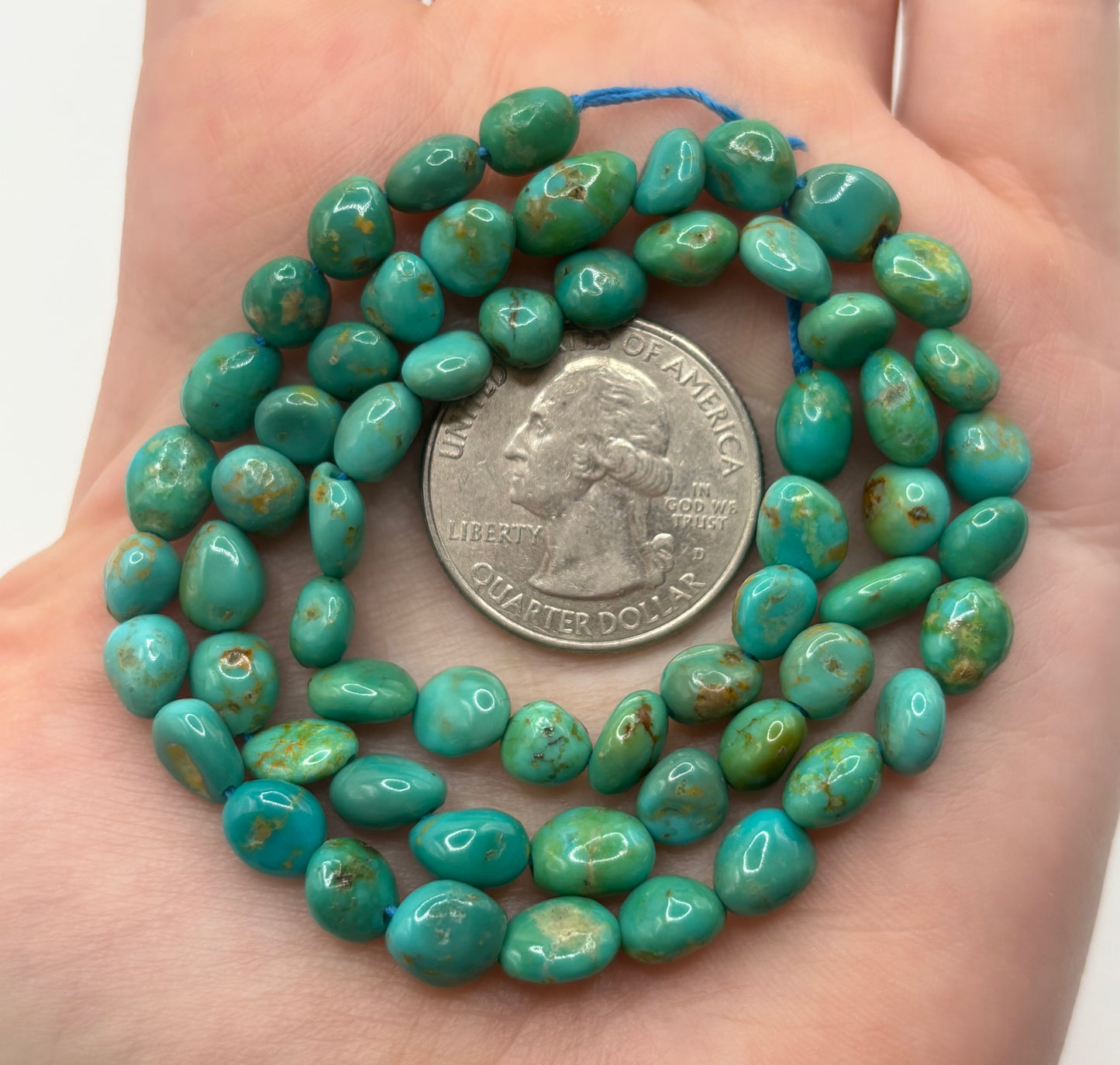 6-7mm Long Drill Nugget Strand